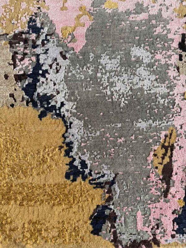 Sansa, 8X10 Hand Knotted Abstract Designer Rugs for Living Room-Bedroom & Hall - Image 3